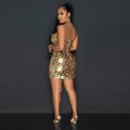 New Luxury Sequin Rhinestone Dress Sexy Off Shoulder Bodycon Mini Dresses Women Birthday Party Club Evening Clothing