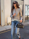 Fashion Lace Hem Peplum Suit Jacket Women V-neck Stand Collar Single Breasted Slim Fit Coat 2026 Vintage Office Casual Outerwear