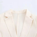 Solid Loose Spliced Single Breasted Dresses for Women Lapel Long Sleeves Patchwork Folds Elegant Dress Female New