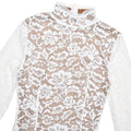 Elegant White Lace Midi Dress Women's Turtleneck Long Sleeve Ruched Bodycon Dresses Evening Party Cocktail Female Winter Autumn