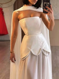 Evening Patchwork Ribbon Dress for Women Strapless Spliced Pearls Decoration Slim Fairy Mesh Maxi Dresses Female