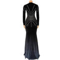 2026 High Quality New Design Dress Solid Rhinestones O-neck Long Sleeve Sexy Celebrity Party Maxi Dress Velvet Vestidos