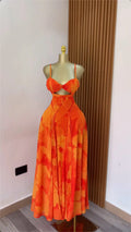Women Floral Printed Strap Backless Bra Front Big Swing Maxi Long Dress 2025 Vintage Sexy Club Party Evening Dresses