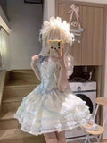 Olive Girl Dramatic Lolita Dress for Ren Faire 2026 Fairycore Photoshoot Everyday Wear S-XL XS-3XL Plus Size Dramatic Silhouette Romantic Cottagecore Editorial Not Costume Lolita Dress Chinese Heritage Fashion Women
