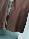Brown Spliced Folds Two Piece Set Female Lapel Long Sleeve Shirt Vintage Commute Women's Trousers Sets Fashion New