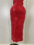 Elegance Pearl Beading Sequins Sleeveless Sexy Strap Bodycon Long Dress Women Celebrate Evening Party Birthday Outfit Vestido