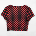 Sexy Fashion 3 Piece Set Woman Polka Dot Print Halter Bra Tops+Low-Neck Mini Sleeve Tees+Skinny Crop Pants Outfits