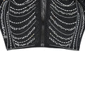 Sexy Black Rhinestone Dress Set Womens Long Sleeve Crystal Clubwear Skinny Maxi Dresses Elegant Rhinestone Birthday Dress