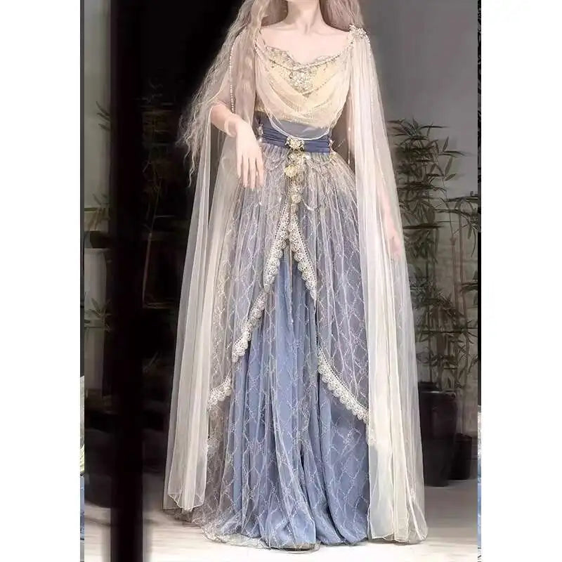 Exotic Charm The Western Princess Han Elements Goddess JSK Skirt Suit Dunhuang Flying Apsaras Hanfu Female Women Cos Cosplay