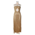 2026 Sexy Hollow Out Kintting Long Dress See Through Crochet Lace-up Bandage Fringed Tube Dress Women Beachwear Vestidos