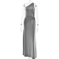 Brown One Shoulder Backless Long Dress Sexy Women's Draped Casual Maxi Dresses Summer Evening Party Wedding Guest Cocktail Black