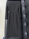 Black Red Color Women Long Sleeve Sexy Off the Shoulder Bodycon Mid-calf Evening Party Dress Celebrity Red Carpet Outfit
