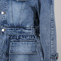 Personalized Street Denim Jacket 2025 New Fashion Ruffled Edge Single Breasted Lapel Denim Coat For Women Jeans