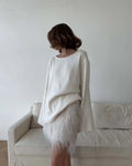 Backless Knitted Sweater Female Loose Sexy Long Sleeve Pullover Top Casual Women's Knitwear Top Solid Autumn New