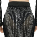 Women's 2 Piece Outfits Rhinestone Fringe Crop Cami Top and Bodycon Skirt Set Sexy Women's Nightclub Dress Party Dresses