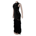 Sexy Sparkly Sequin Patchwork Bodycon Dresses for Woman Ruffle Tassel Dress Female Party Clubwear Long Birthday Outfits