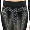 Women's 2 Piece Outfits Rhinestone Fringe Crop Cami Top and Bodycon Skirt Set Sexy Women's Nightclub Dress Party Dresses