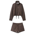 Fashion Polka Dot Print Jacket Coat Women's Stand Collar Long Sleeved Workwear Coat Ins Hot Short Casual Female Jackets