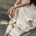 Fashion Ruched Long Trousers Women's Elastic Waist Elegance Solid Leisure Trousers 2025 Autumn Commuting Clothing Female