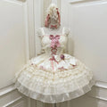 Olivegirl 2026 Kawaii Lolita Dress Women Fashion Design Slim Sling Bow Lovely Princess Dresses Sweet Lace Patchwork Pink Girl