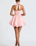 Elegant Red Backless Corset Halter Mini Dress Women Puff Hem Short Dresses Summer Evening Party Birthday Wedding Guest Cocktail