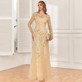 Long Sleeve Mermaid Evening Dresses Embroidery Long Gown Elegant Formal Dress Women Party Club Bodycon Bridesmaid Dress