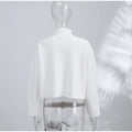 Elegant Women's Knitted Cropped Jacket Coat Cardigan Long Sleeve Sweater Top Streetwear Outfit 2026 Spring New Casual Daily Wear