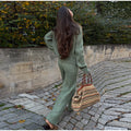 Women Solid Turtleneck Cable Knit Sweater Wide Pants 2 Piece Set Long Sleeve Half Zip Pullover 2026 Casual Loungewear Suit