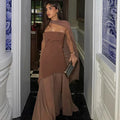 Solid Slimming Side Split Dress for Women Strapless Skeeveless High Waist Sexy Dresses Female Fashion New