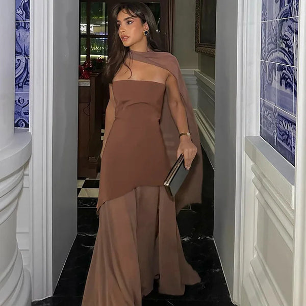 Solid Slimming Side Split Dress for Women Strapless Skeeveless High Waist Sexy Dresses Female Fashion New