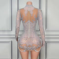 2026 High-end Silver Nude Waist Pinch Glam Hip Skirt Party Evening Birthday High-end Dress Women Dresses for Party and Wedding
