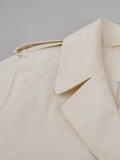 Women's Double Breasted Trench Coat Lapel Waist-Cinching Lace Up Mid Length Windbreaker Jacket Autumn Casual Street Coat