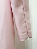 New Arrivals Fashion Luxury Diamond Slim Midi Dress Pink Women'S Long Sleeves Female Formal Dinner Gowns
