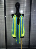 Colorful Women Sexy Halter Deep V-Neck Long Fringes Bodycon Mini Bandage Dress Nightclub Party Latin Bar Dancer Performance Wear