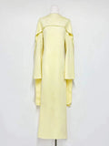 Evening Dresses Long Sleeves O Neck Slim Maxi 2026 Women Dinner Party Gowns With Shawl Pearls Elegant Wedding Robes Lady