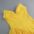 Fashion Yellow Pearl Bead Irregular Draped Dress Women Elegant Strapless High Waist Vestido Summer Lady Club Gowns