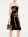 Chic Spliced Tassel Stapless Dress for Women Sleeveless High Waist Patchwork Sequined Luxurious Runway Style Dresses Female