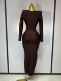 Women Sexy Luxury Sparkly Diamond Bandage Long Sleeve Bodycon Dress 2025 Celebrity Elegant Evening Club Pary Birthday Dresses
