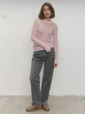 Mohair Round Neck Pullover Sweater For Women 2025 Spring Summer New Knitted Bottom Semi-sheer Knit Sweater Female Top