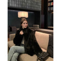 Women's Faux Fox Fur Coat Long Sleeve Lapel Collar Fluffy Thick Warm Short Mid Fall Winter Daily Street Fashion Outerwear 2026
