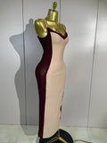 Elegant Celebrity Evening Club Party Prom Luxury Birthday Dress Woman Sexy Lace Patchwork Sleeveless Bodycon Long Bandage Dress