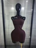 Rosered Black Women Sexy Halter Off the Shoulder Bodycon Mini Bandage Dress Nightclub Party Celebrate Birthday Cocktail Outfit