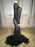 Party Supplies Rhinestone Long Sleeves Evening Prom Gown Ladies Dress for Valentine'S Vestidos De Novia Elegante