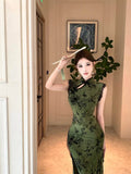 Olive Girl Red Embroidered Qipao for Garden Wedding 2026 Fairycore Photoshoot Everyday Wear S-XL XS-3XL Plus Size Hand Embroidered Romantic Garden Party Editorial Not Costume Qipao Cheongsam Chinese Dress Chinese Heritage Fashion Women