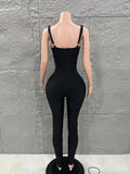 High Quality Women Sleeveless Sexy Strap Bodycon Bandage Jumpsuit Celebrate Evening Party Nightclub Red Carpet Wear