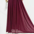 Solid Slim Fit Maxi Dress Elegant O-neck Detachable Long Sleeves Party Dress New Temperament Pleated Women Maxi Dresses