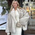 2026 Winter Ins Hot Fashion Girls Oversized Gradient Fur Coat Women Thick Warm Outerwear Fluffy Faux Fox Fur Jacket