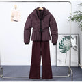 Ski Parkas Coat Jacket Women Zipper Belts Thicken 2025 Winter Skiing Cotton Lapel Snow Female Skiwear Outdoor Street Outwear Top