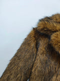 Luxury Patchwork Imitation Fur Mid Length Coat for Women Lapel Long Sleeve Spliced Pocket Loose Winter Coats Female