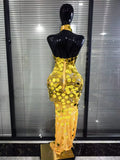 Women Luxury Sequins Strapless Crystal Bodycon Evening Party Dress Celebrity Gala Gown Birthday Club Long Floor Dress